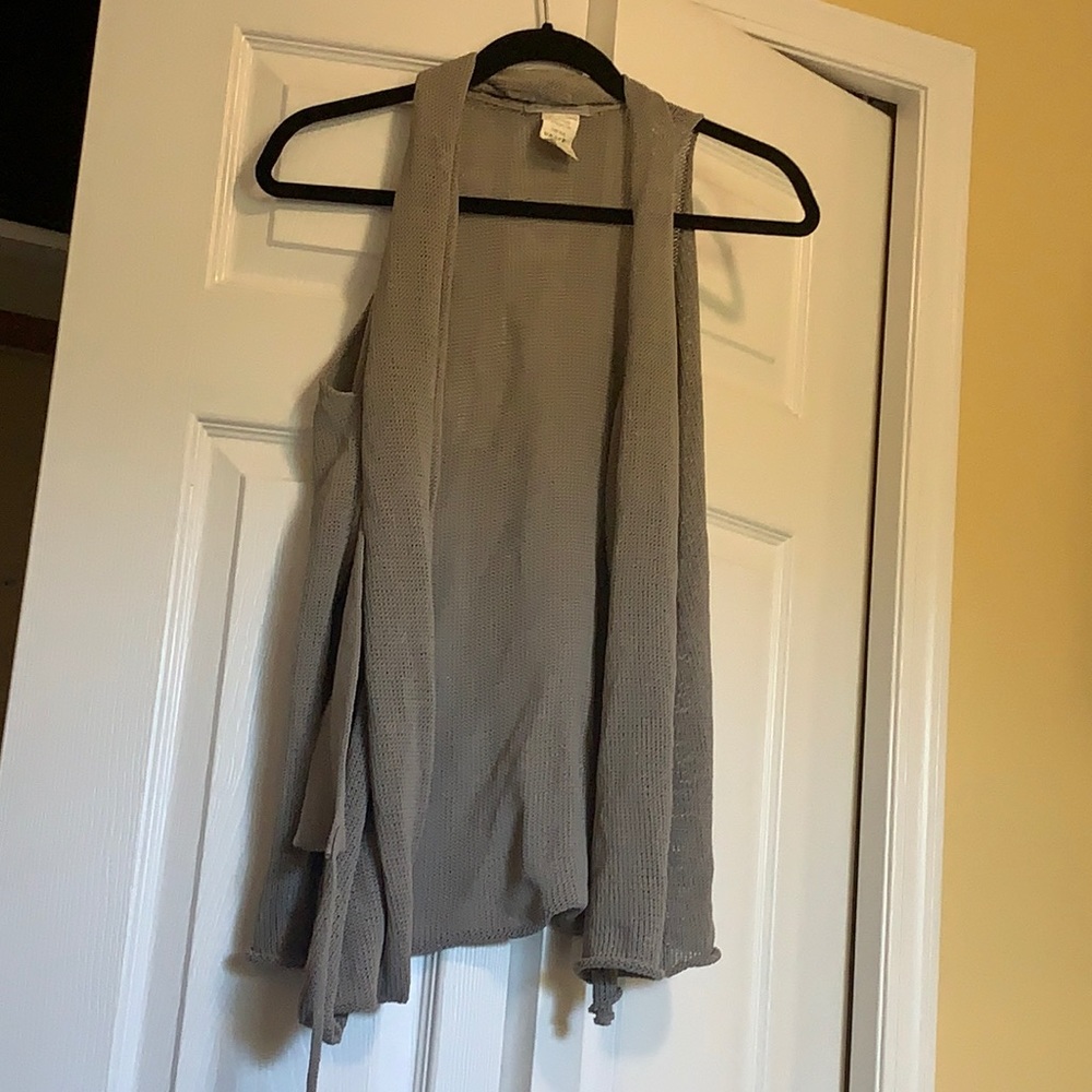 Greyish green knit vest
